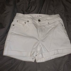 White jean shorts